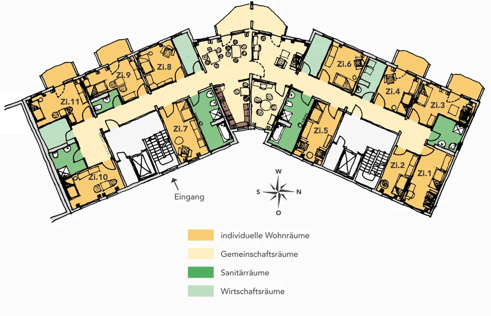 demenz-wg, grundriss