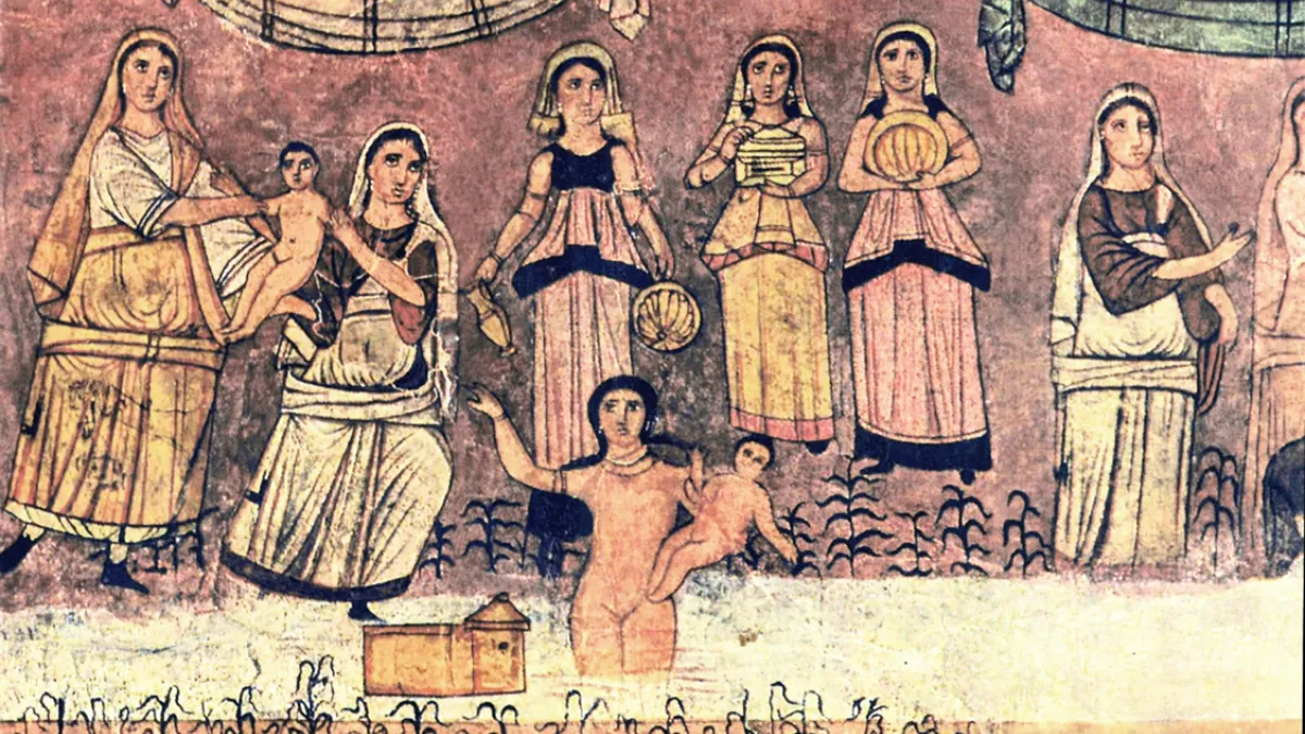 Fresco Moses from River